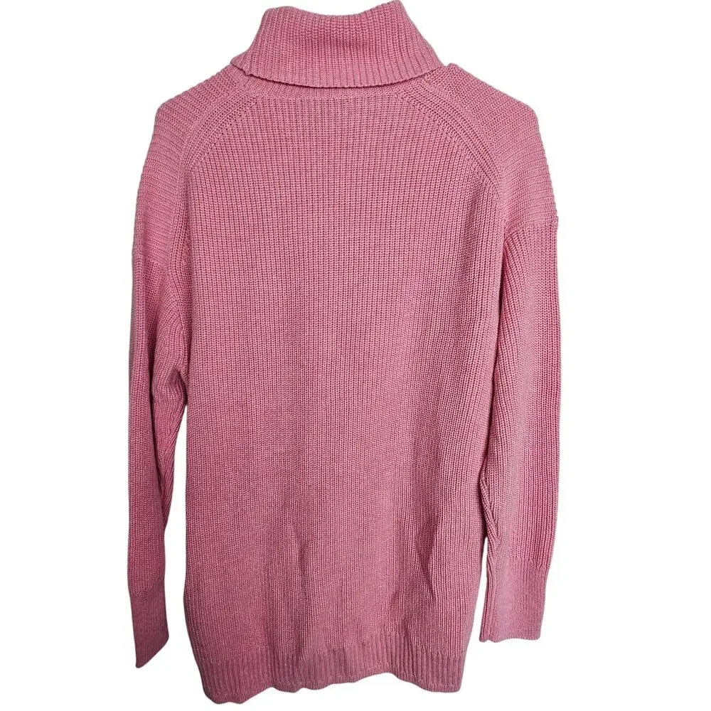 J. Crew Womens Cotton Cashmere Turtleneck Sweater S Classic Preppy Quiet Luxury